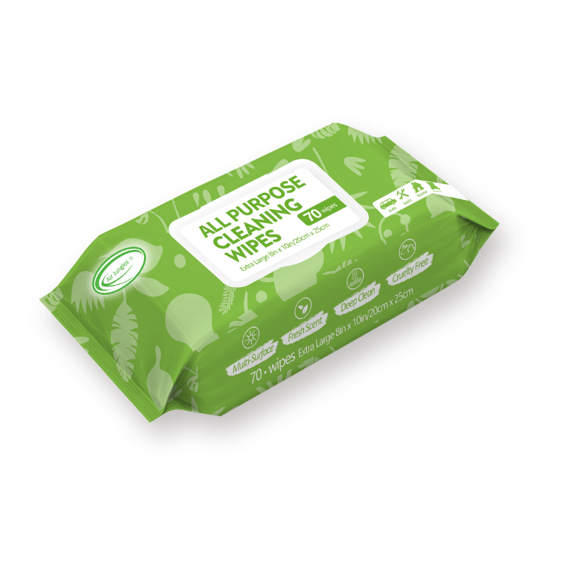 All Purpose Cleaning Wipes 70ct, Extra Large, 8in x 10in Air Jungles