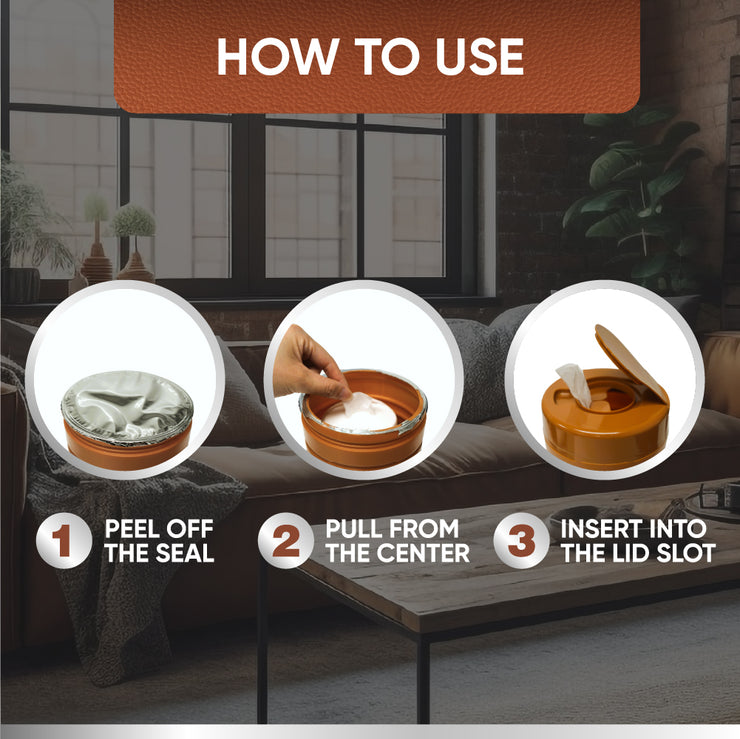 Air Jungles 3in1 Leather Wipes 50 Count (Pack of 3), Extra Large 8" x 10" Size