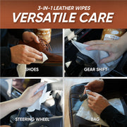 Air Jungles 3in1 Leather Wipes 50 Count (Pack of 3), Extra Large 8" x 10" Size