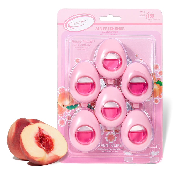 Pink Edition Car Vent Clip, Honey Peach (6 Pack)