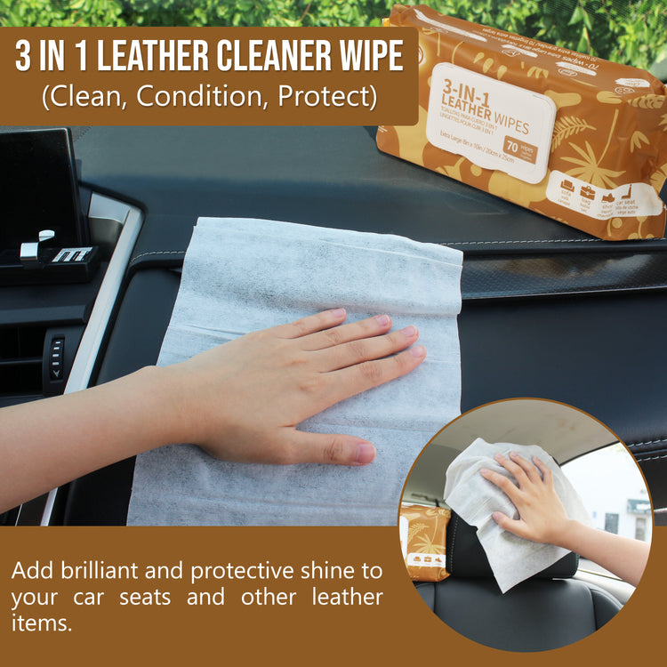 Air Jungles 3in1 Leather Wipes 70 Count