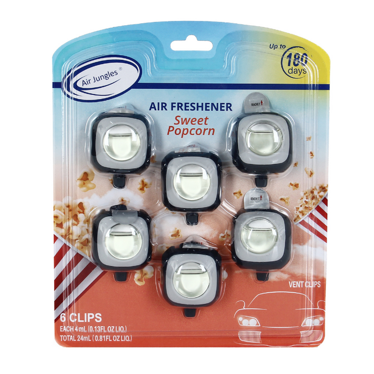 Car Air Freshener Vent Clip, Sweet Popcorn