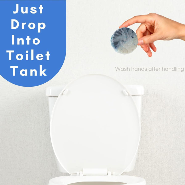 Automatic Toilet Bowl Tablet, Blue and Bleach