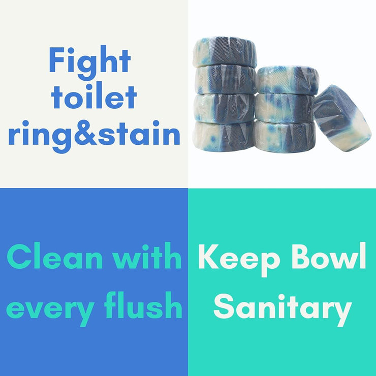 Automatic Toilet Bowl Tablet, Blue and Bleach