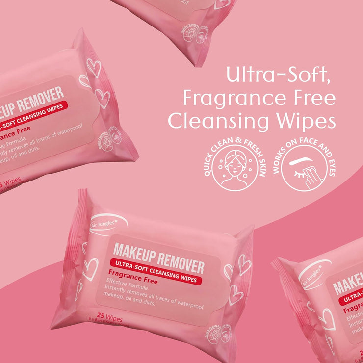 Makeup Remover Wipes 25 Count (Pack of 4)