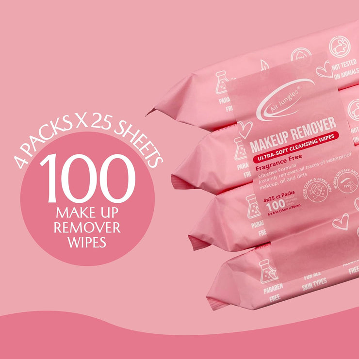 Makeup Remover Wipes 25 Count (Pack of 4)