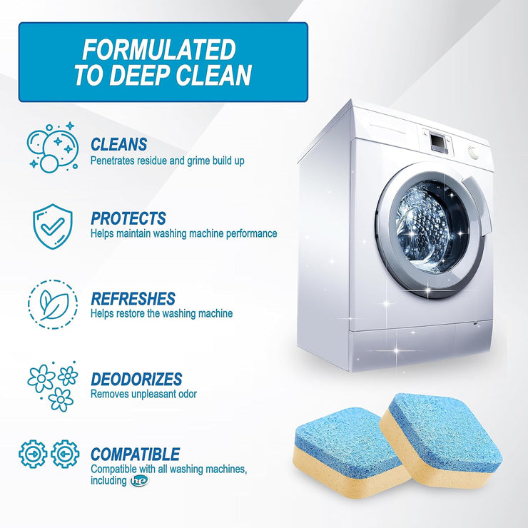 Washing Machine Cleaner Tablets 24 Count, Lemon Scent