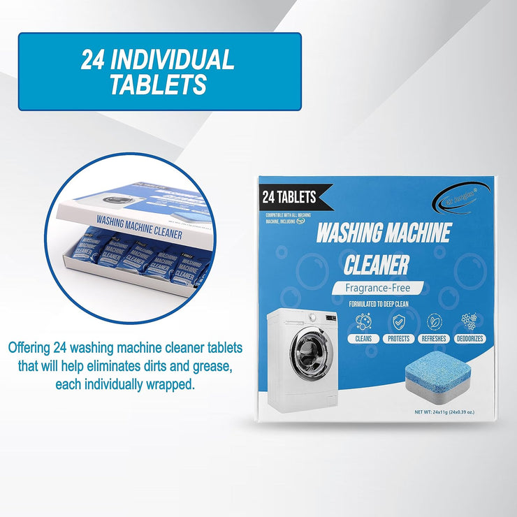 Washing Machine Cleaner Tablets 24 Count, Fragrance Free
