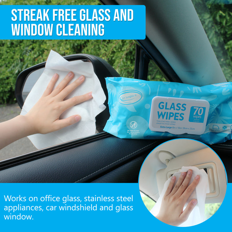 Air Jungles Cleaning Wipes Bundle, Leather Cleaner Wipes, Glass & Window Wipes, and All-Purpose Cleaning Wipes