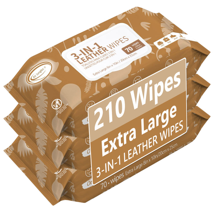 Air Jungles 3in1 Leather Wipes 210 Count