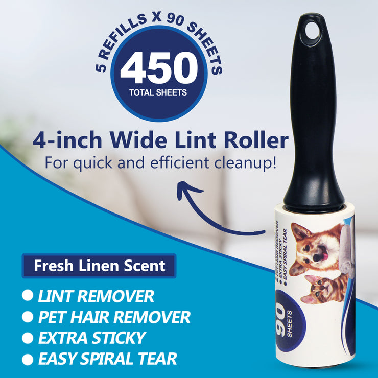 Scented Lint Roller 450 Sheets, Fresh Linen Scent