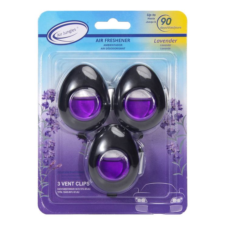 Car Air Freshener Vent Clip 3-pack, Lavender Scent
