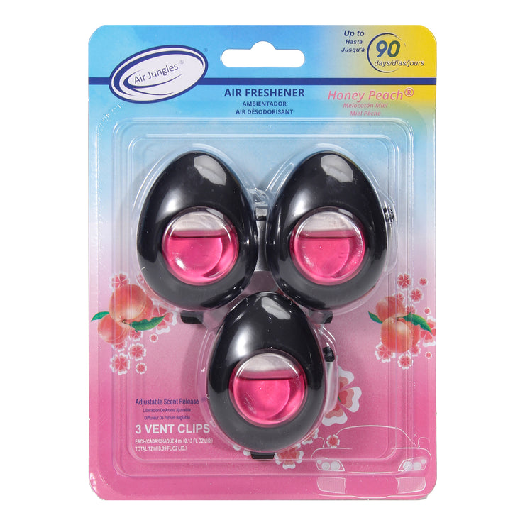 Car Air Freshener Vent Clip 3-pack, Honey Peach Scent