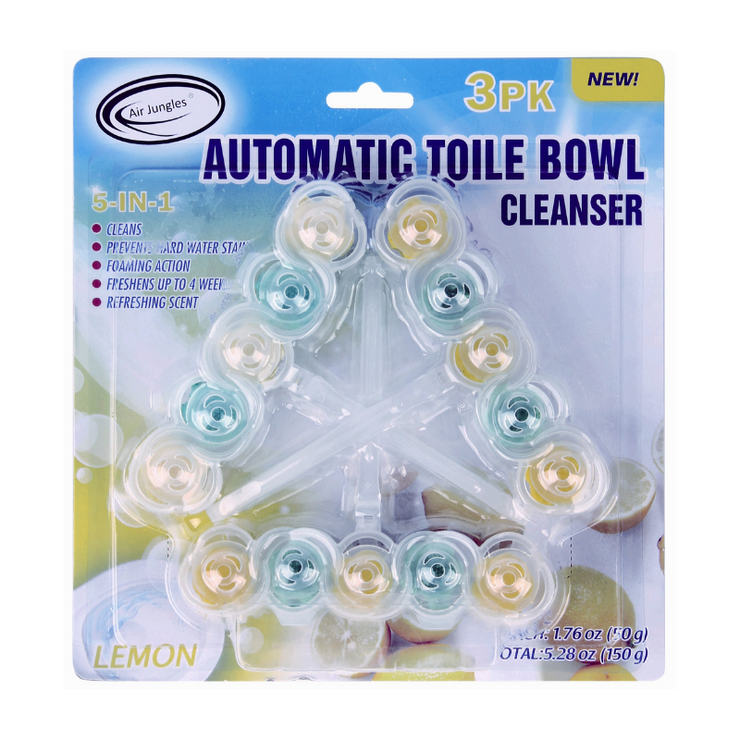 Automatic Toilet Bowl Cleanser Rim Hanger, Lemon